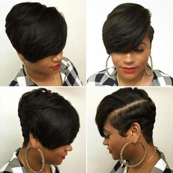 Short Cropped Straight Layered Hair for Black Women