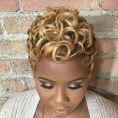 Women Fringeless Short Curly for African American