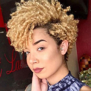 Gorgeous Short Wig Women Spiral Kinky Hair