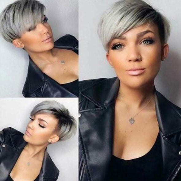 Short Pixie Layered Straight Wig for Black Women