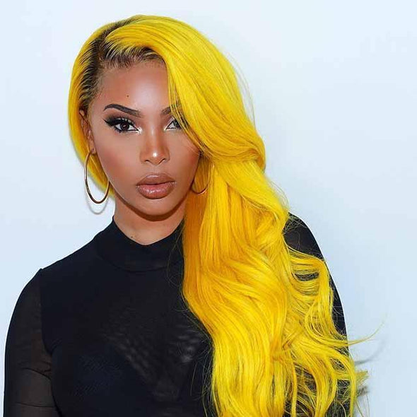 Yellow wig body wavy wig for women Glueless Wigs