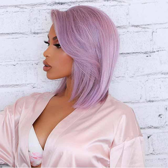 Lavender short hair wig