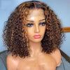 brown short wavy wig  bob wig short wig