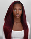 O.U Style Wine Red Long Glueless Natural Wig-10