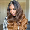 Body Wave Long Natural Black Brown Glueless Lace Wig