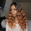 Glueless Brown Black Wavy Long Natural Wig