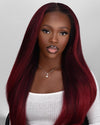 O.U Style Wine Red Long Glueless Natural Wig-10