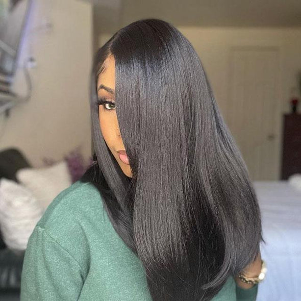 20" Glueless Black Straight Wig