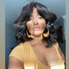 16" Short Wave Black Brazilian Wig With Bangs