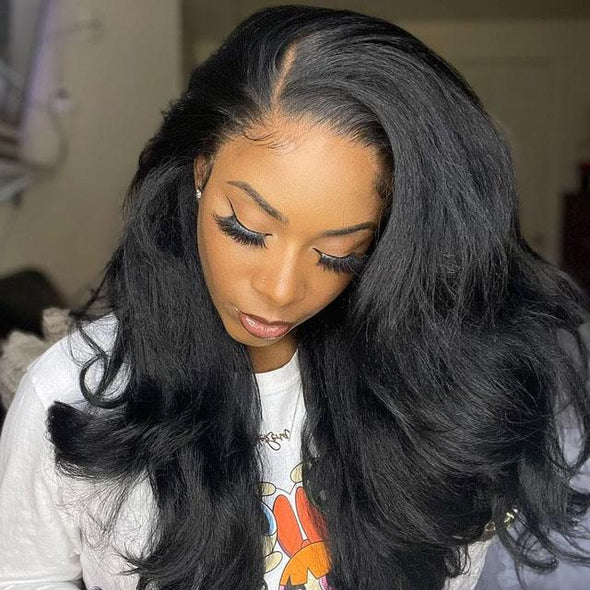 Glueless Black Long Wavy Wig