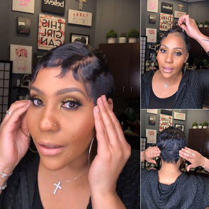 Super Short Wig Layered Straight Wig For Black Women