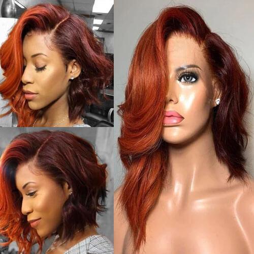 Light orange short wig-140%(Extra Thick As In Video)