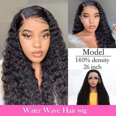 Long Black Water Wave Hair Wig