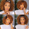 Light Brown Natural Curly Short Wig