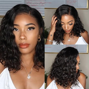 18" Glueless Water Wave Short Bob Wig