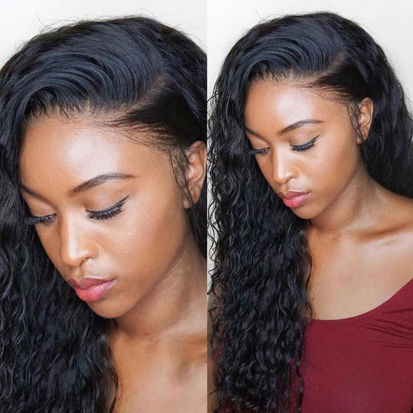 Black Long Water Wave Wig-140%(Extra Thick As In Video)