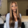 Glueless Brown Straight Long Wig