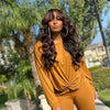 Brown Body Wave Brazilian Wig With Bangs