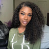 22" Glueless Deep Curly Black Wig