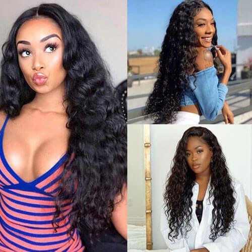 Black Long Wave Wig-140%(Extra Thick As In Video)