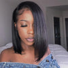 Black Bob Wig Real Short Straight Wig