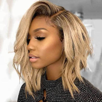 short blonde  curly wig