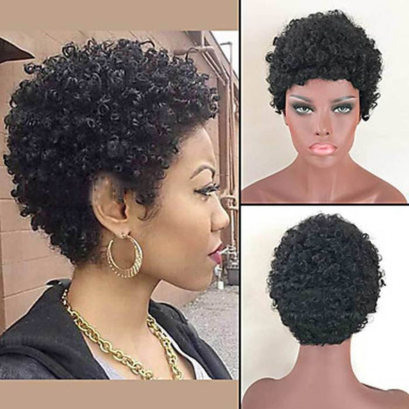 Women Classic Short Curly Afro Hair for African American