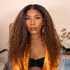 Preplucked Brown Deep Curly Long Glueless Wig