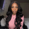 Glueless Long Black Big Wave Wig