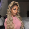 Glueless Long Blonde Color Big Wave Wig