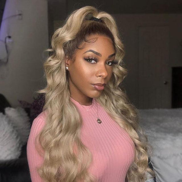 Glueless Long Blonde Color Big Wave Wig