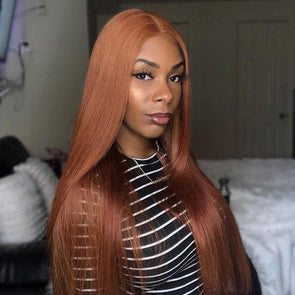 Glueless Long Straigh Orange Wig