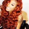 Orange Red Body Wave Wig-140%(Extra Thick As In Video)