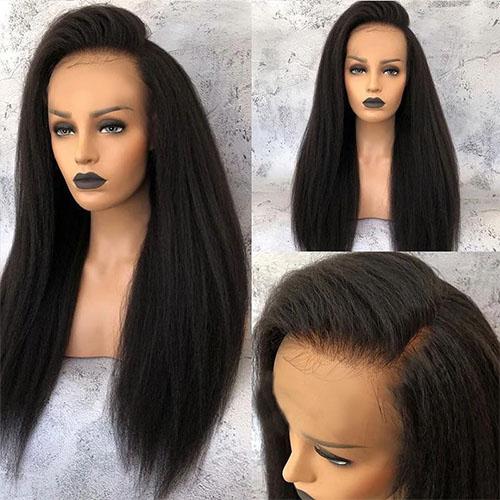 Fluffy Straight Hair  Frontal Wig Pre Plucked Wigs