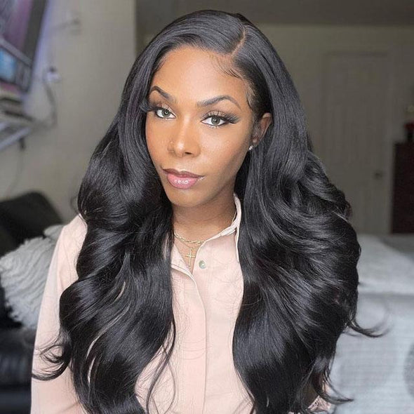 Glueless Black Long Body Wave Wig