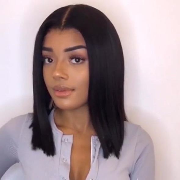 short black straight wig