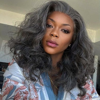 Gray Prepluck Glueless Fashion Virgin Hair Wigs-45