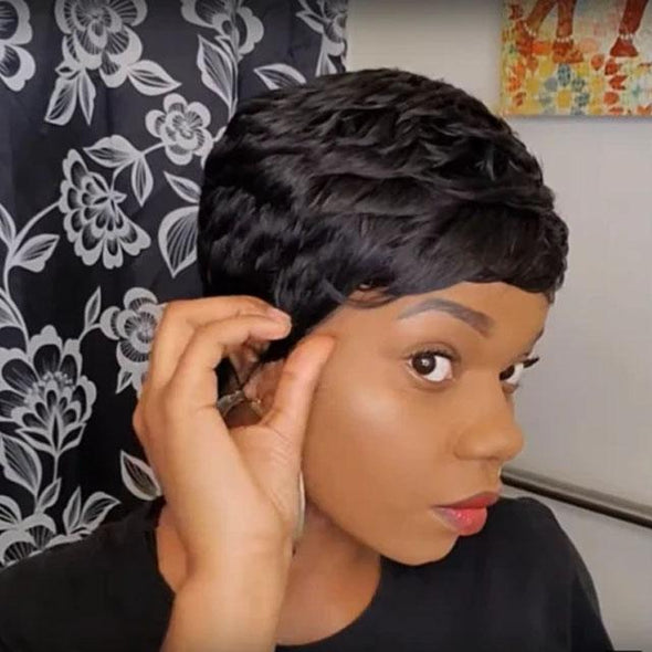 Pixie Boycuts Layered Super Short Straight Wig