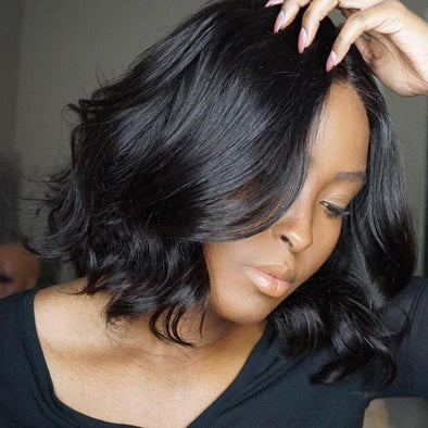 Hot Sale Short Black Wavy Brazilian Wig