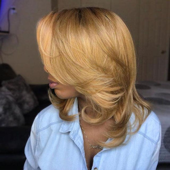 18" Shoulder Glueless Light Brown Wig