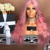 Pink wavy long hair