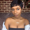 Glueless Staight Black Pixie Cut Wig