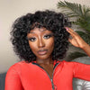 High Density Messy Curly Wig With Bangs 2 Colors