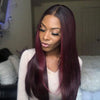 Beauty Long Straight Red Brown Glueless Wig