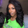 20" Black Shoulder Wavy Glueless Wig