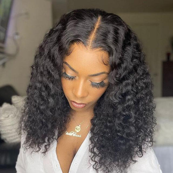 20" Glueless Black Deep Wave Wig