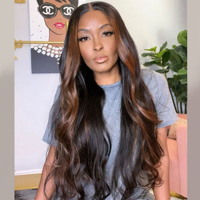 Brown Long Wave Hair Gluelesss Brazilian Wig