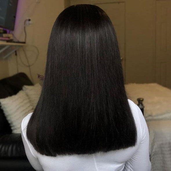 16" Mid-length Straight Glueless Wig