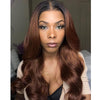 22" Brown Long Body Wave Glueless Wig