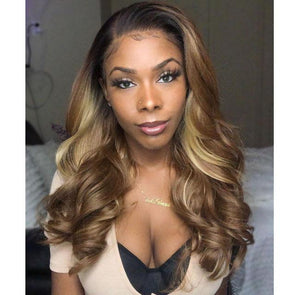 22" Light Brown Long Body Wave Glueless Wig